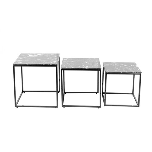 Titan-s/3 tables stainless steel top black marble