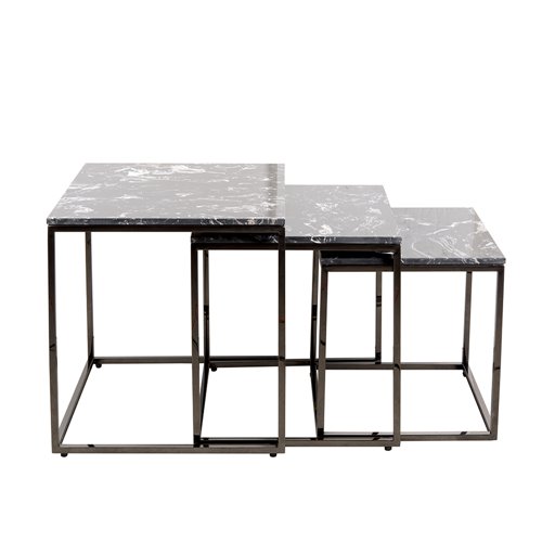 Titan-s/3 tables stainless steel top black marble