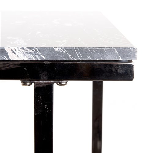 Titan-console stailess steel top black marble