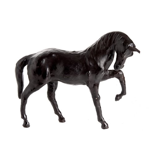 Leather horse sculpture