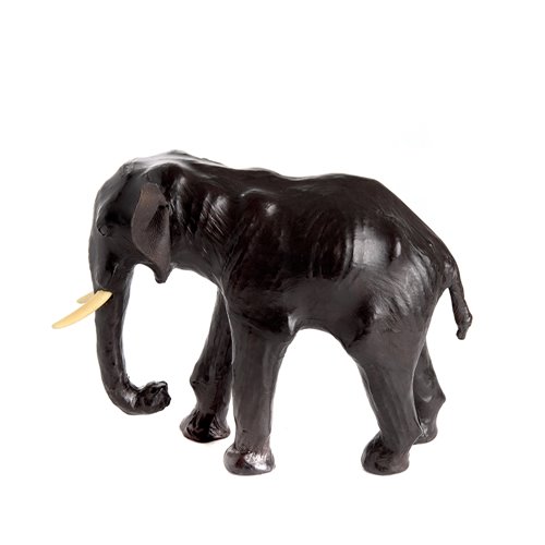 Sculpture elephant en cuir-b