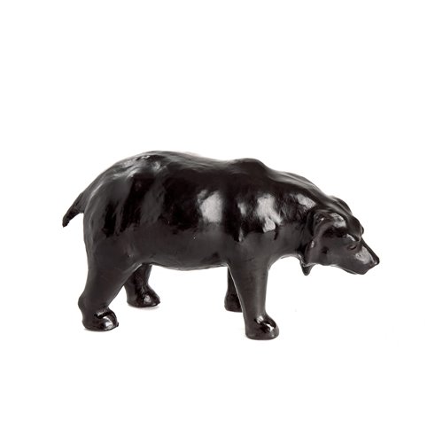 Leather bear sculpture