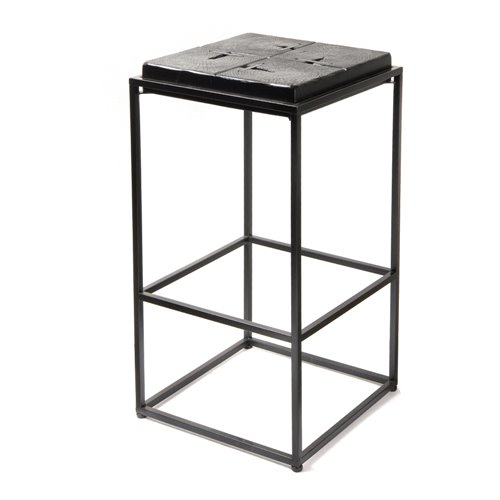 Burn-side table/stool pine darken-metal