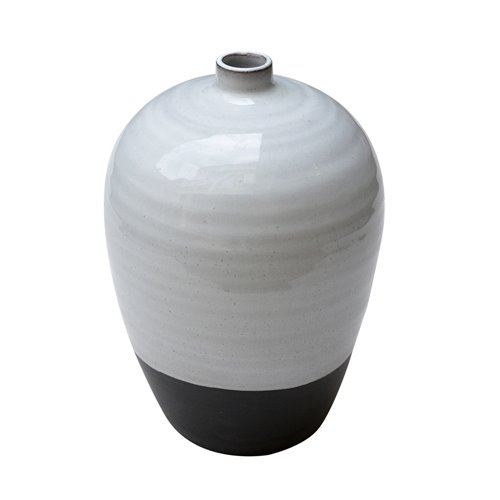 Round vase ls bicolour black & white