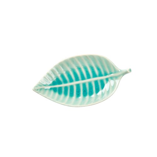 Leaf small plate bleu ss