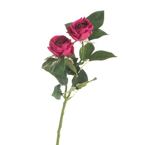 Rosa-2 roses artificieles-pourpe