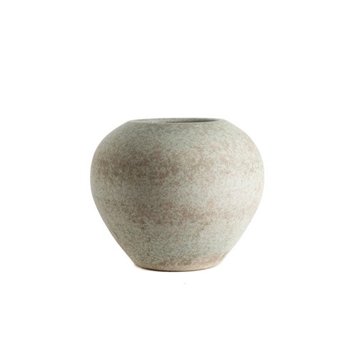 Round vase in ceramic grey