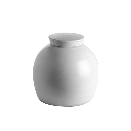 Pot with lid white porcelain ls