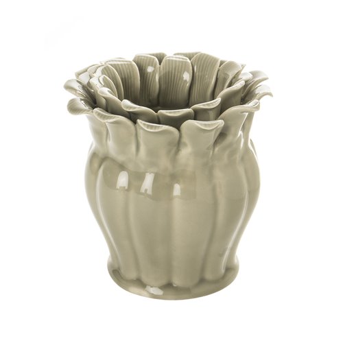 Vase marguerite gris doux