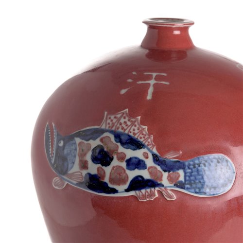 Vase maiping sculp.poisson rouge