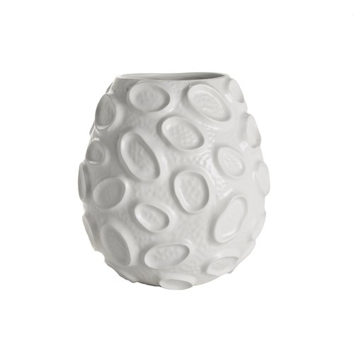 Loops-vase ceramic ls white matte