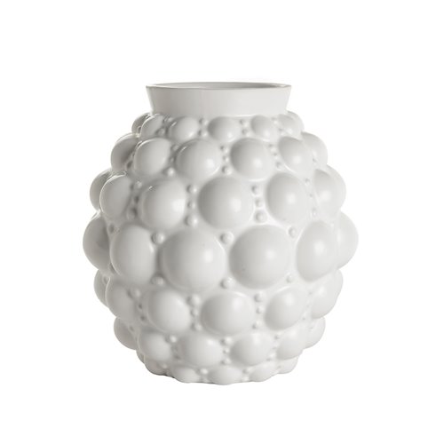 Bubbles-vase ceramic ls white matte