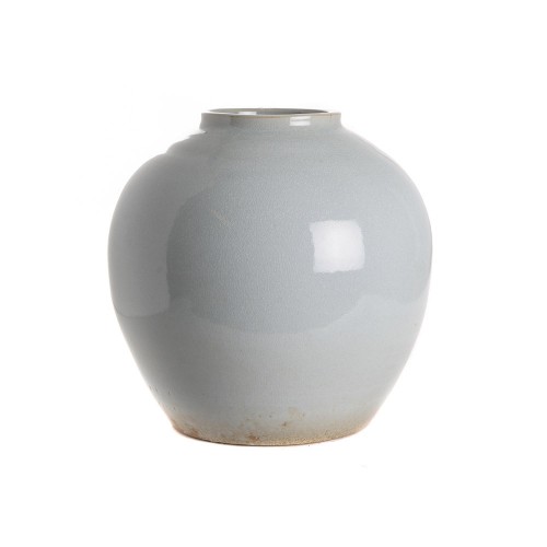 Vase satin glazed white