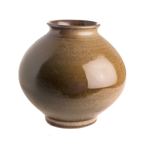Vase reactive glazed ochre