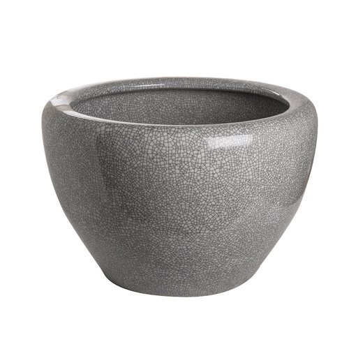 Planter pot crackled grey l