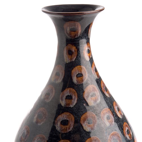 Vase long black circles