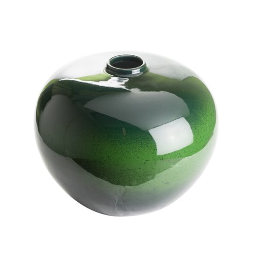 Vase rond porcelaine vert