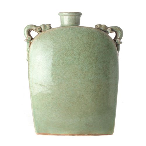 Flat alcohol vase celadon