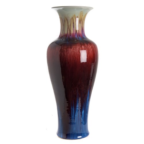 Tall vase ox blood dripping