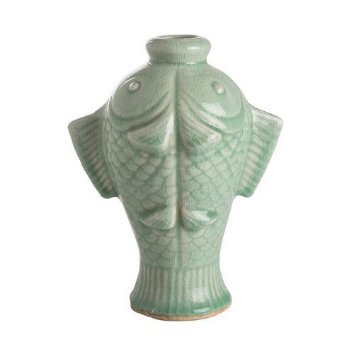 Vase poisson celadon sculpte