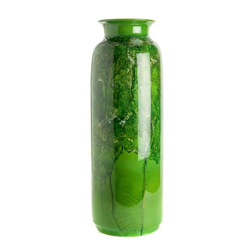 Vase droit haut vert jade