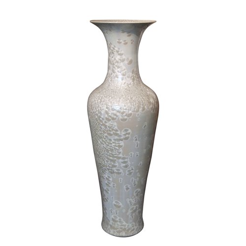 Vase long col nacre blanc