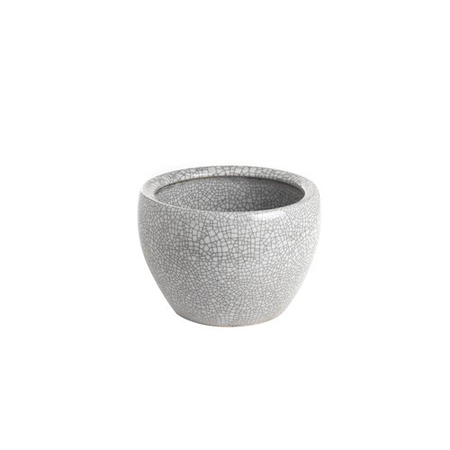 Planter pot crackled grey