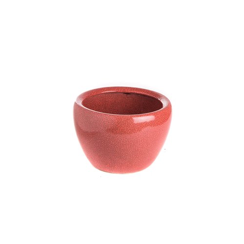 Planter pot crackled red