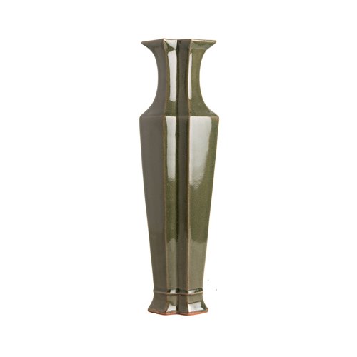 Vase long olive reactive green