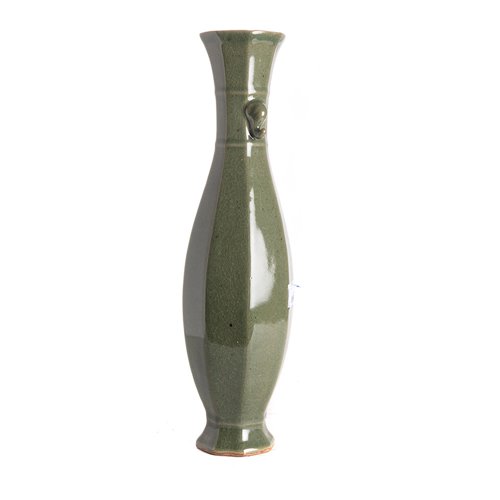 Vase long olive reactive green