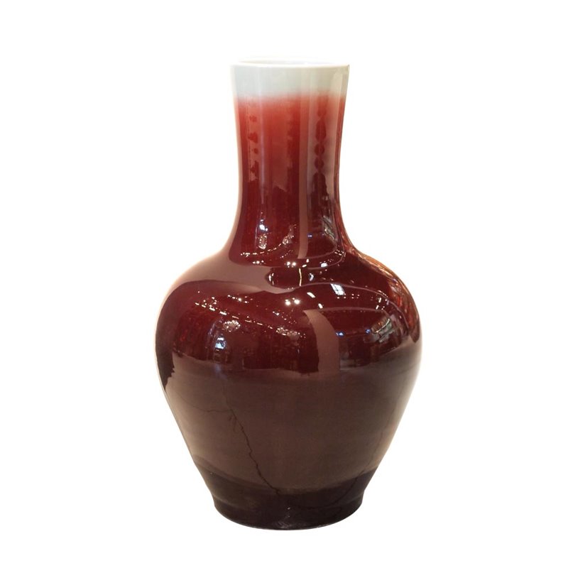 Straight neck vase ms 'ox blood'