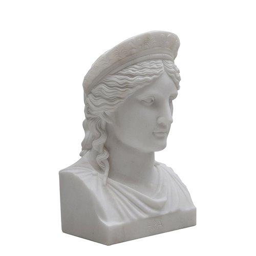 Hera white marble bust