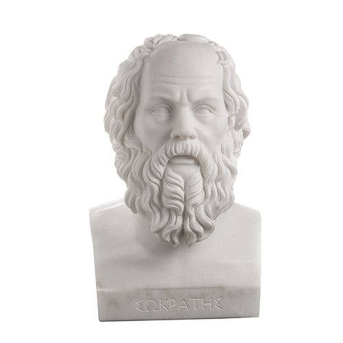Socrate white marble bust