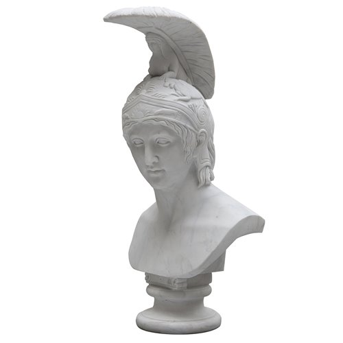 Left warrior marble bust