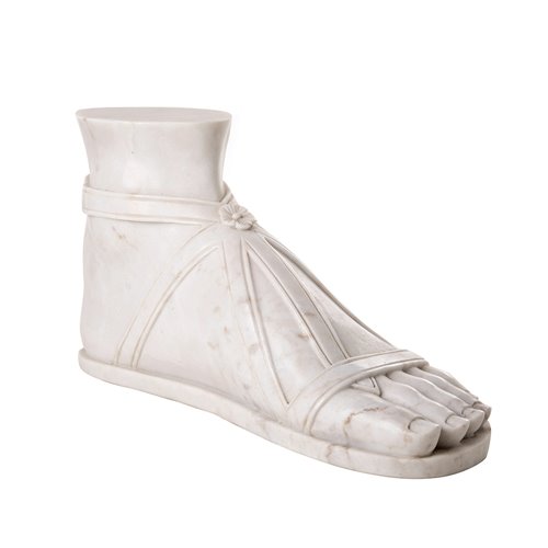 White marble feet left