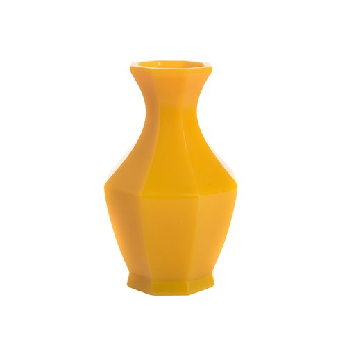 Octogonal vase yellow 