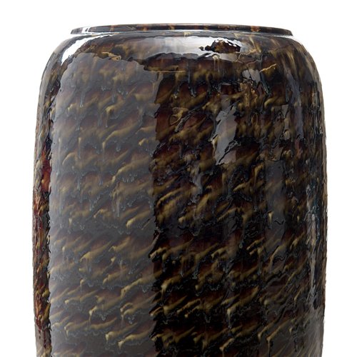 Vase reactive drips brown ms