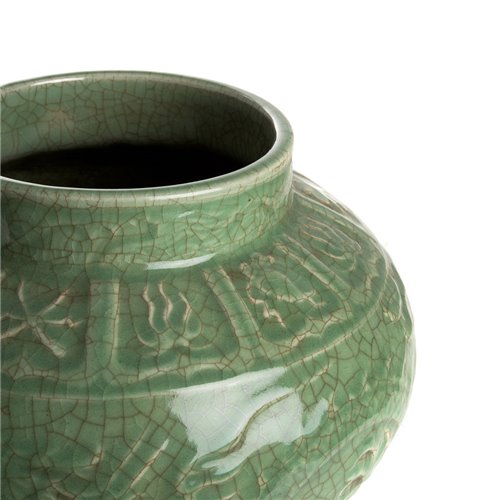 Vase sculpte celadon rond