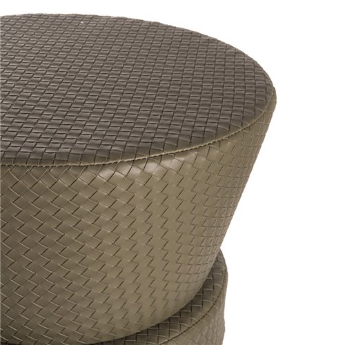 Stool "leather effect" croco khaki