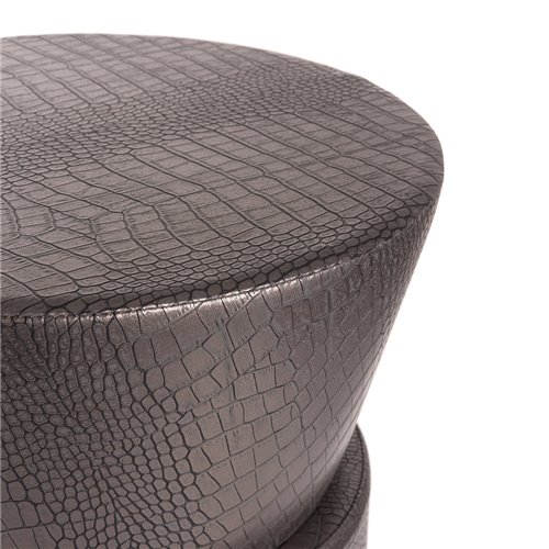 Stool "leather effect" croco light brown