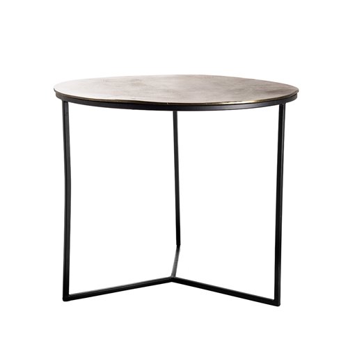 Set of 3 side tables iron and aluminium