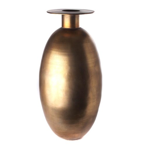 Vase amphore metal golden l