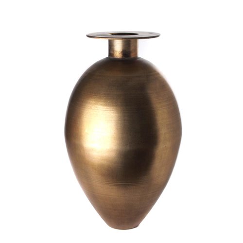 Vase amphore metal dore m