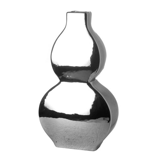 Flat vase gourd silver s