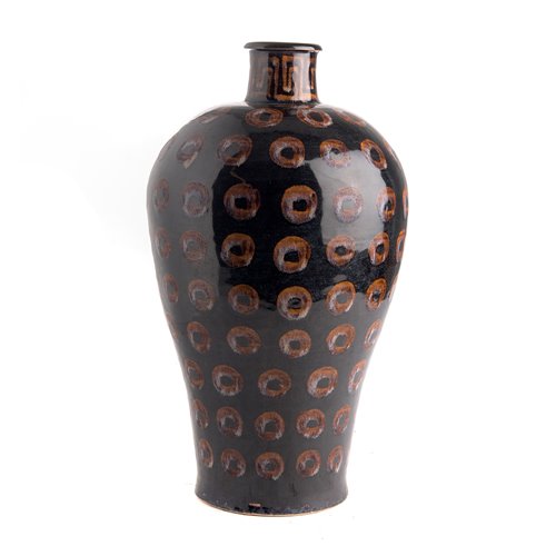 Vase maiping black circles