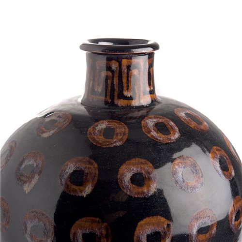 Vase maiping noir cercles
