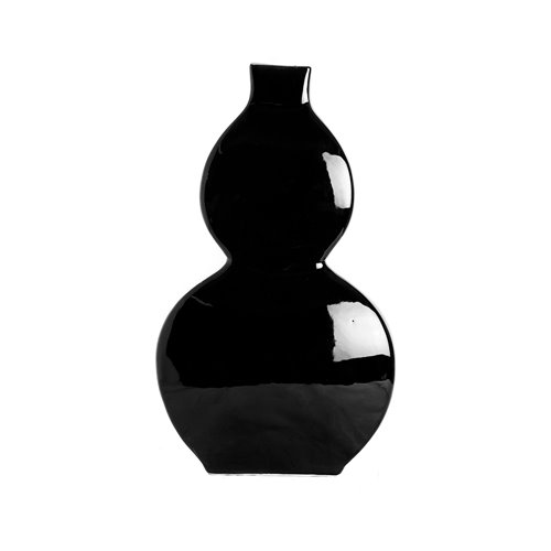 Vase gourde plat noir imperial m