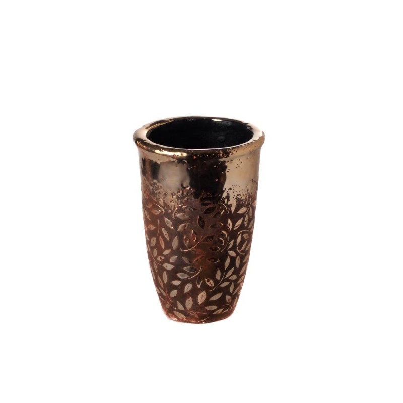 Straight vase floral pure gold