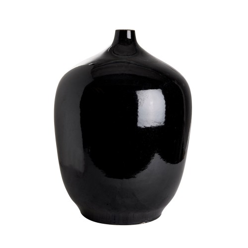 Vase rond pur design noir imperial