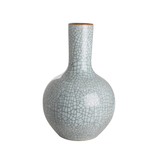 Straight neck vase crackled